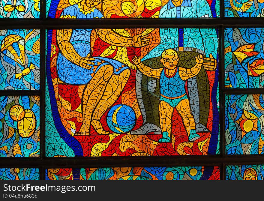 Stained-glass window. Made in USSR