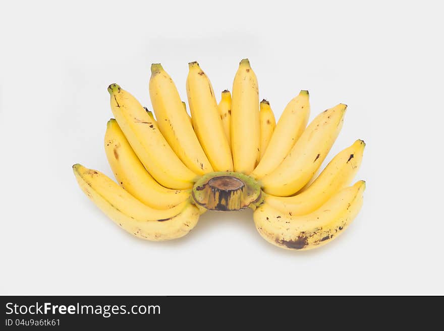 Bunch of bananas on white background