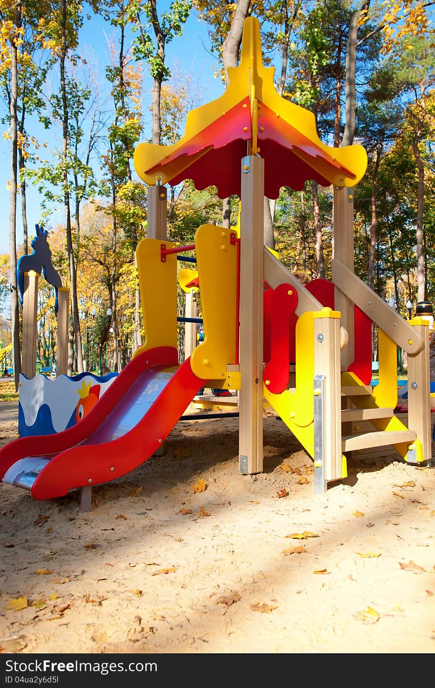 Children playground on a sunny day