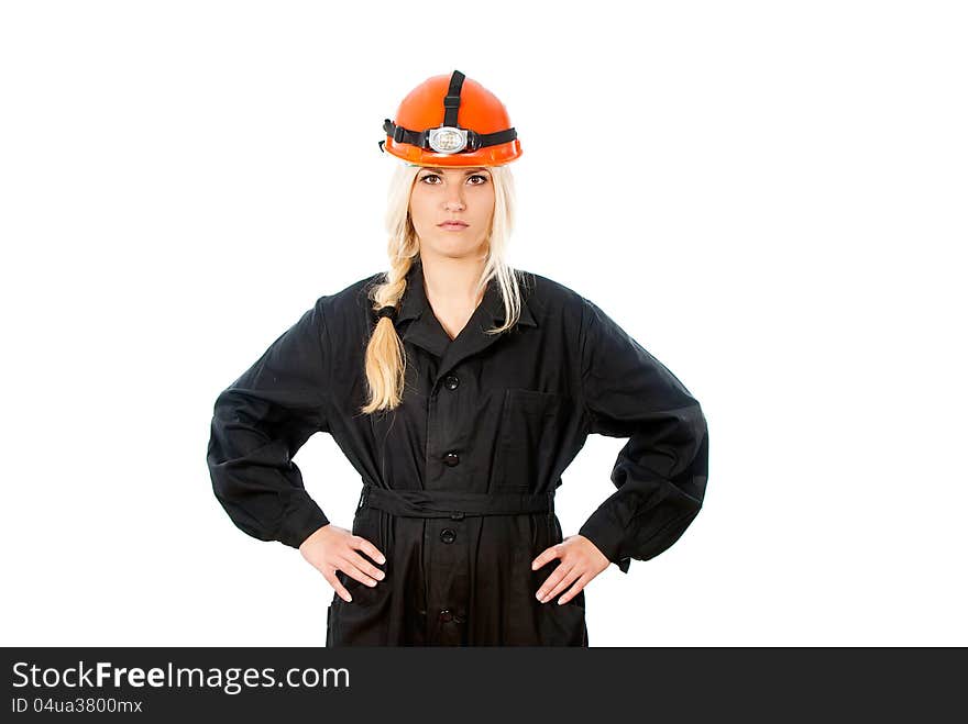 Builder Girl In A Helmet