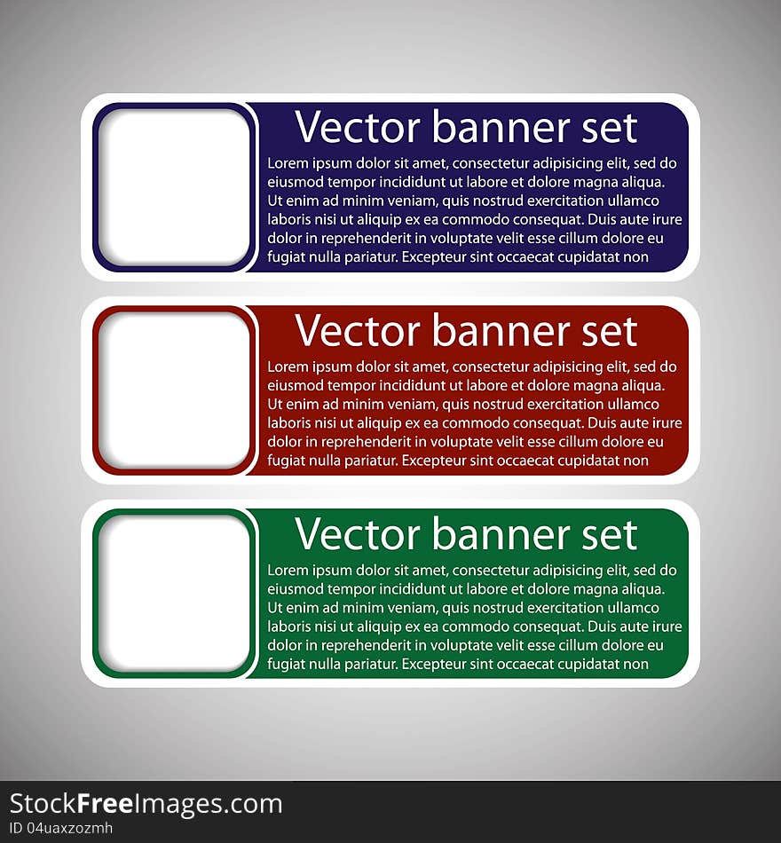 Winter web banners colors red blue green. Winter web banners colors red blue green