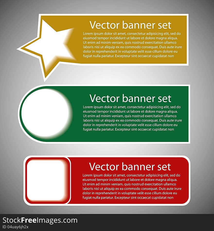 Winter web banners colors red blue green. Winter web banners colors red blue green