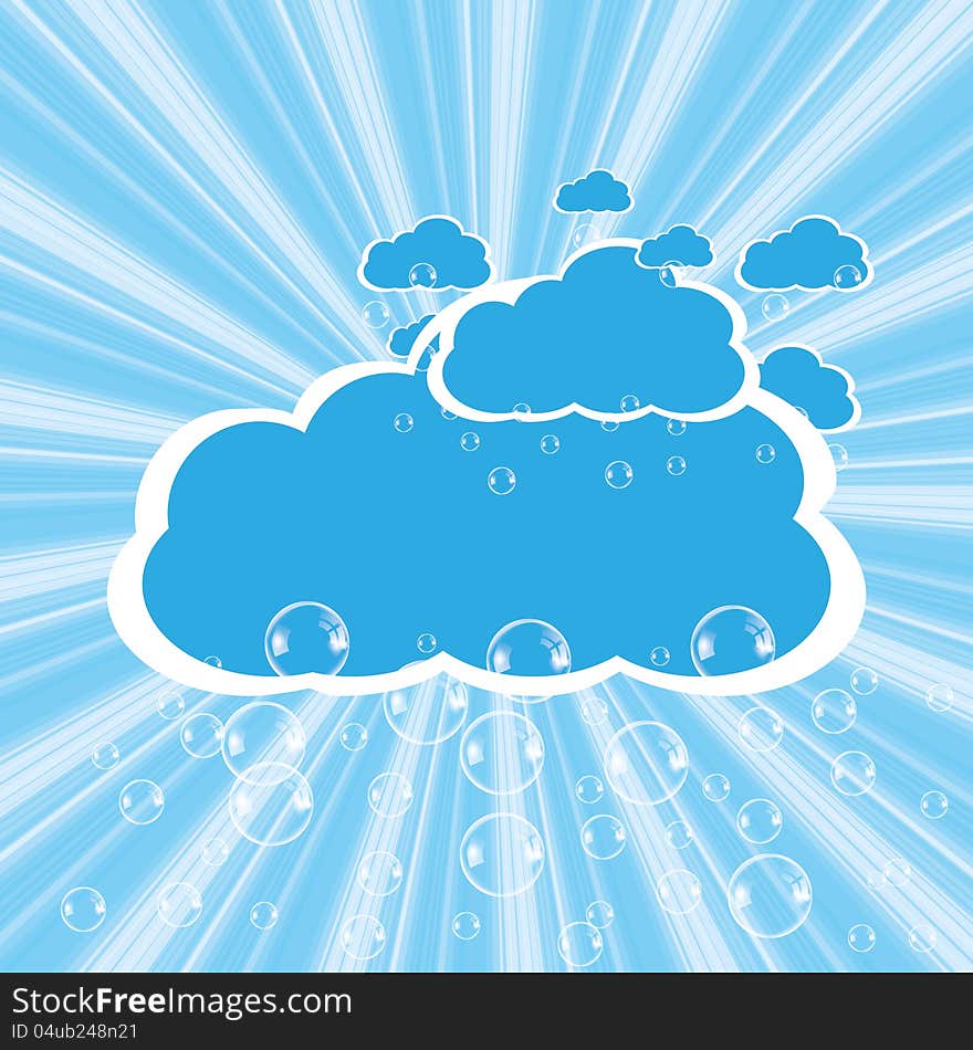 Clouds and bubbles blue vector. Clouds and bubbles blue vector