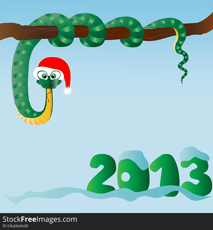 Funny snake &x28;symbol of 2013 year&x29