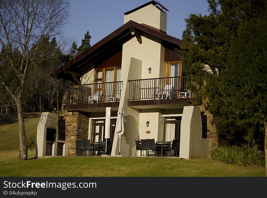 Holiday cottages (chalets) in the shadow of the Drakesberg mountains. Holiday cottages (chalets) in the shadow of the Drakesberg mountains