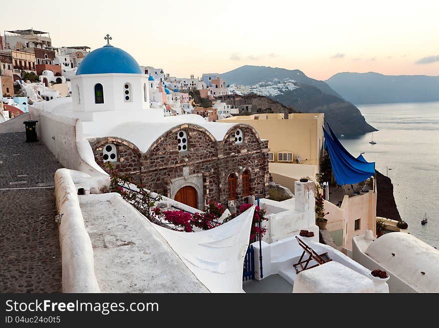 Sunrise on the island of Santorini