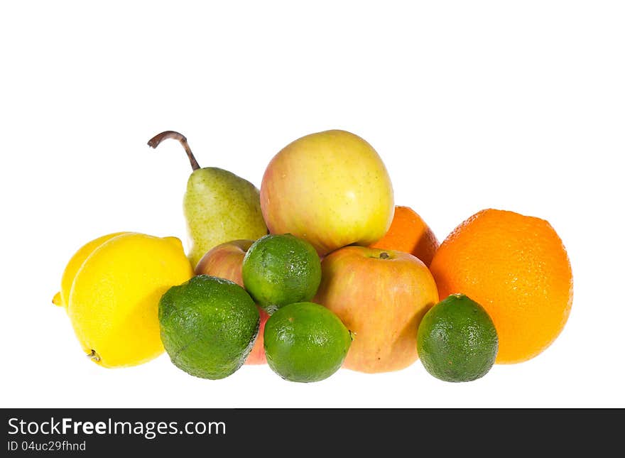 Fruits isolated on white background