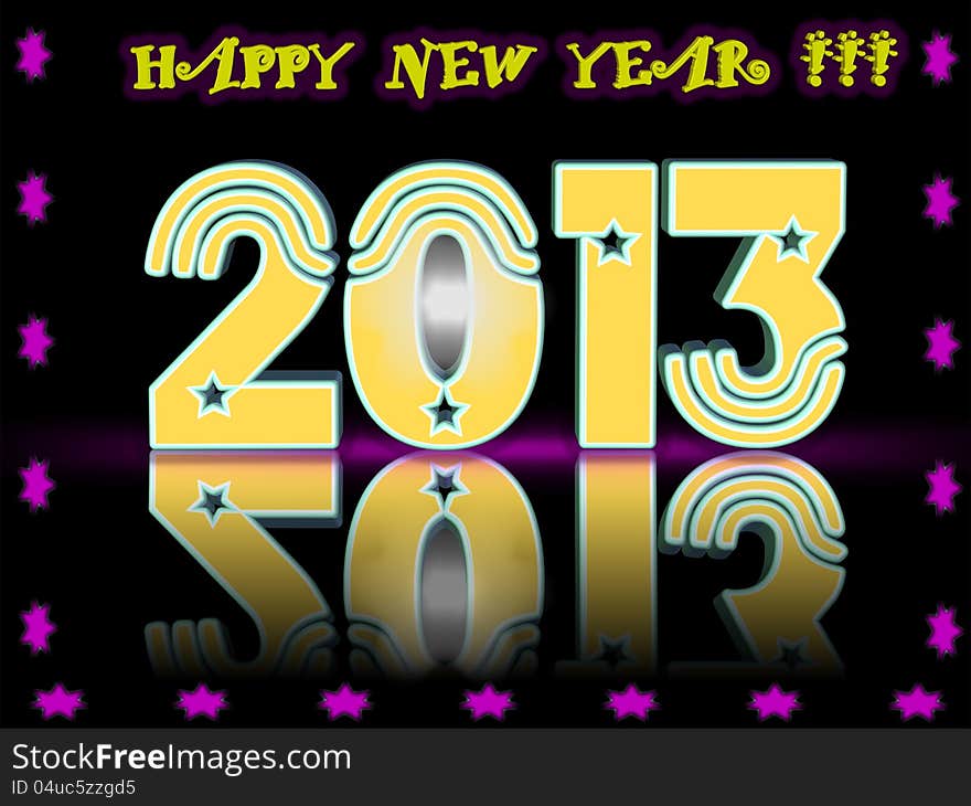 Happy New Year 2013 in 3D