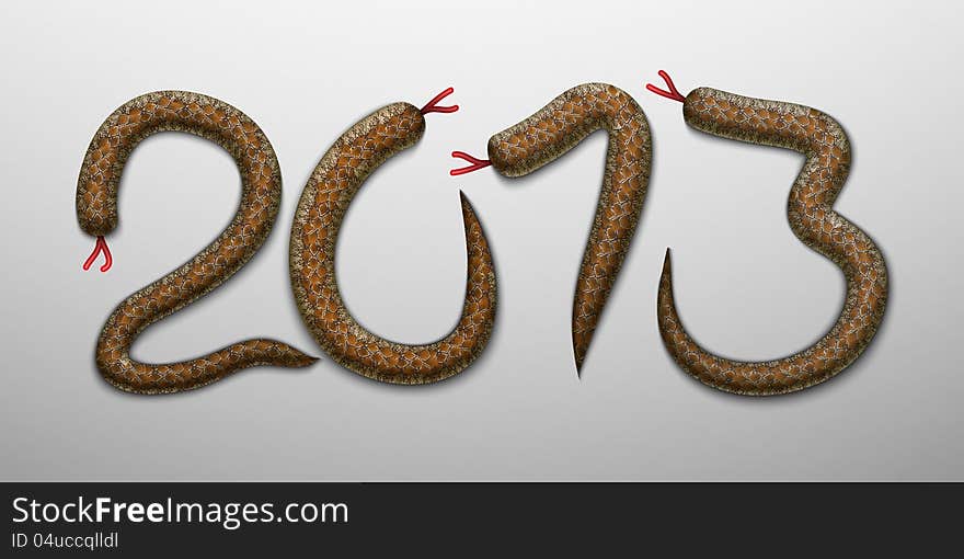 Abstract background with inscription 2012 made of snakes. eps10