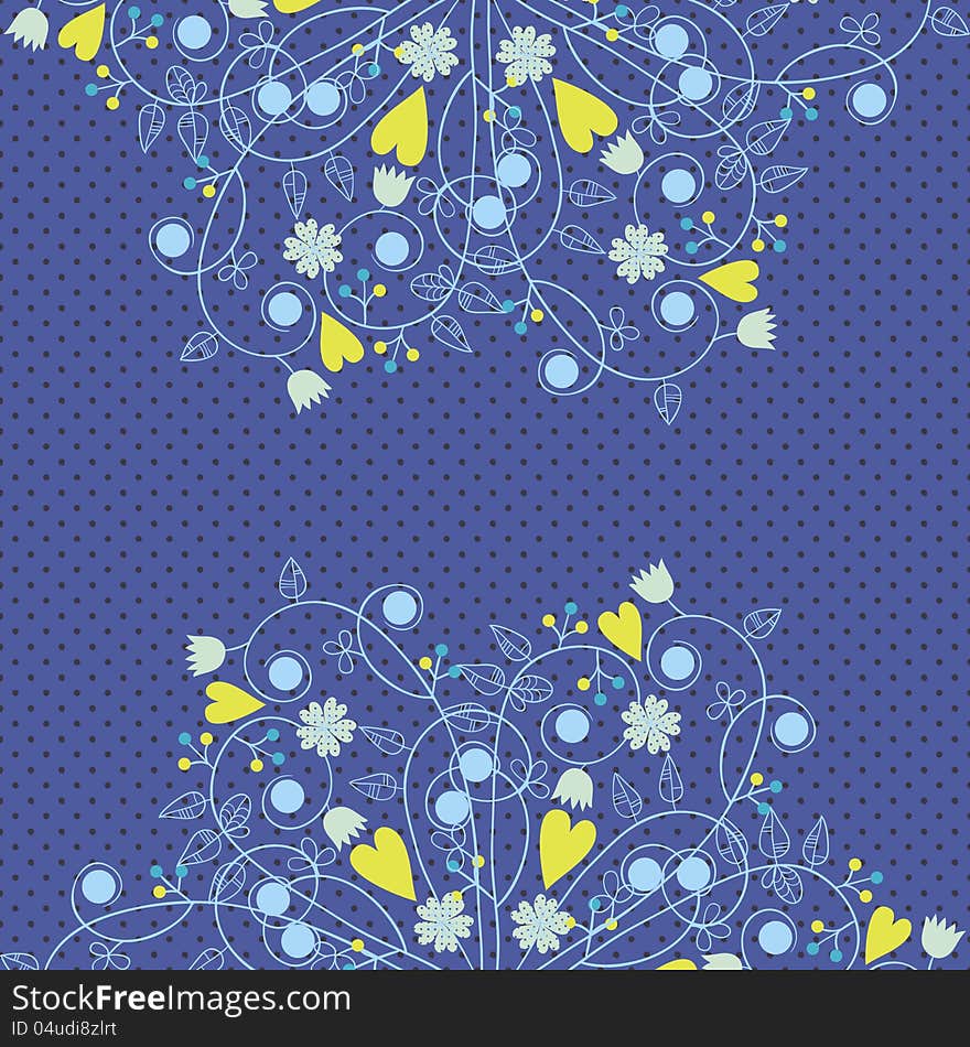 Vector tender blue background with flowers. Vector tender blue background with flowers