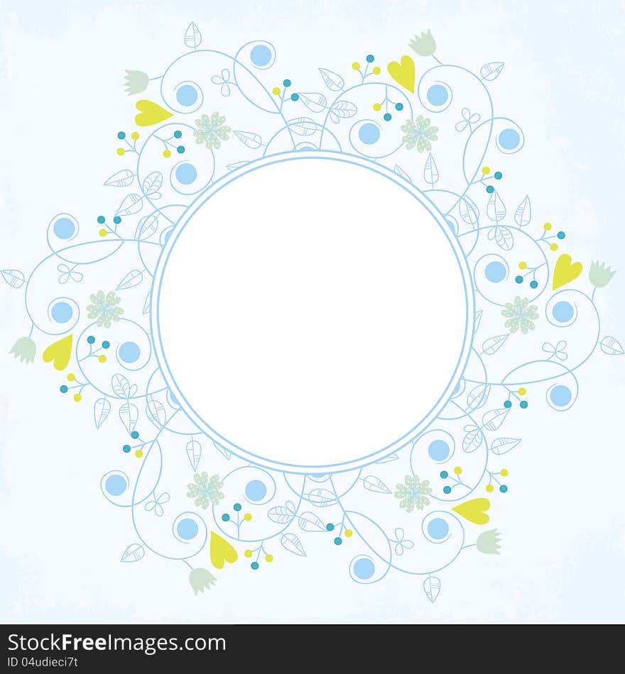 Delicate  background with flowers and hearts. Delicate  background with flowers and hearts