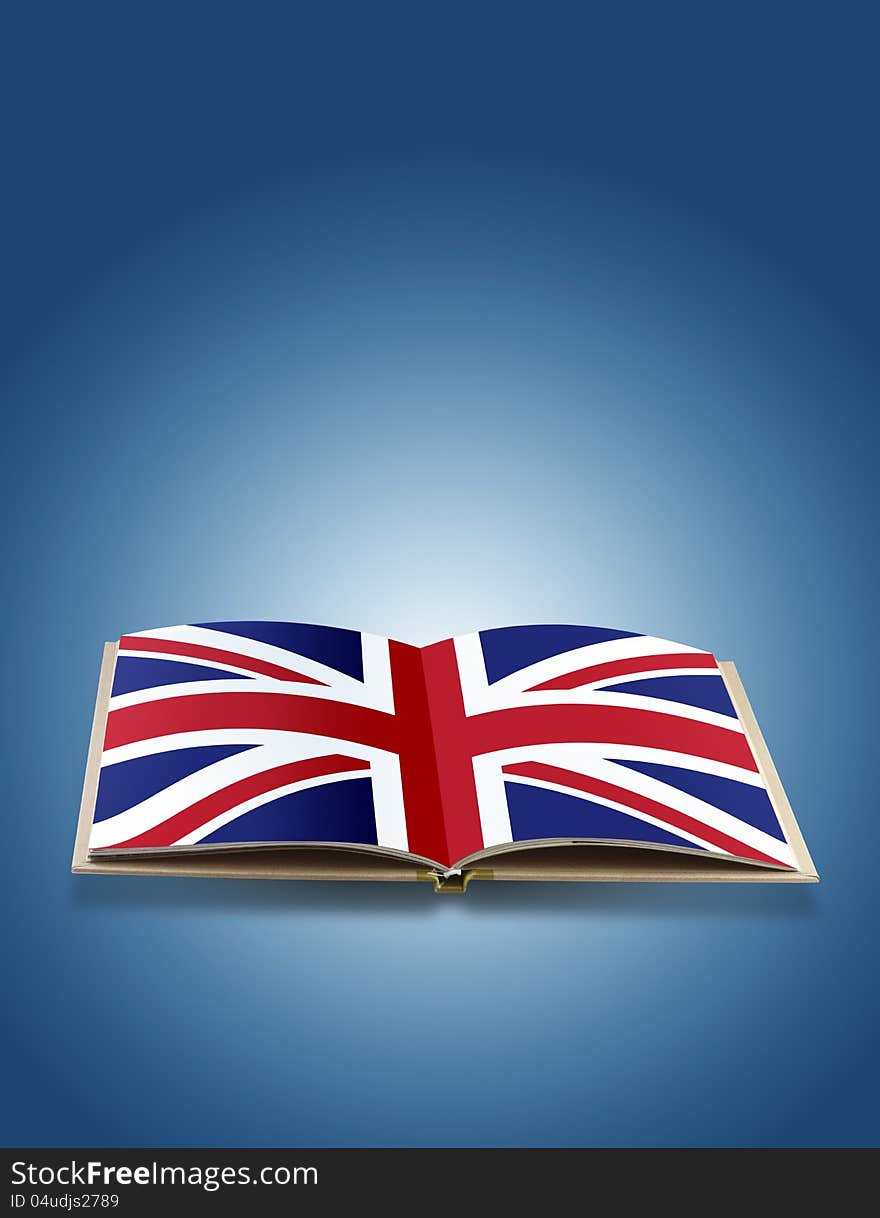 UK Flag On Book