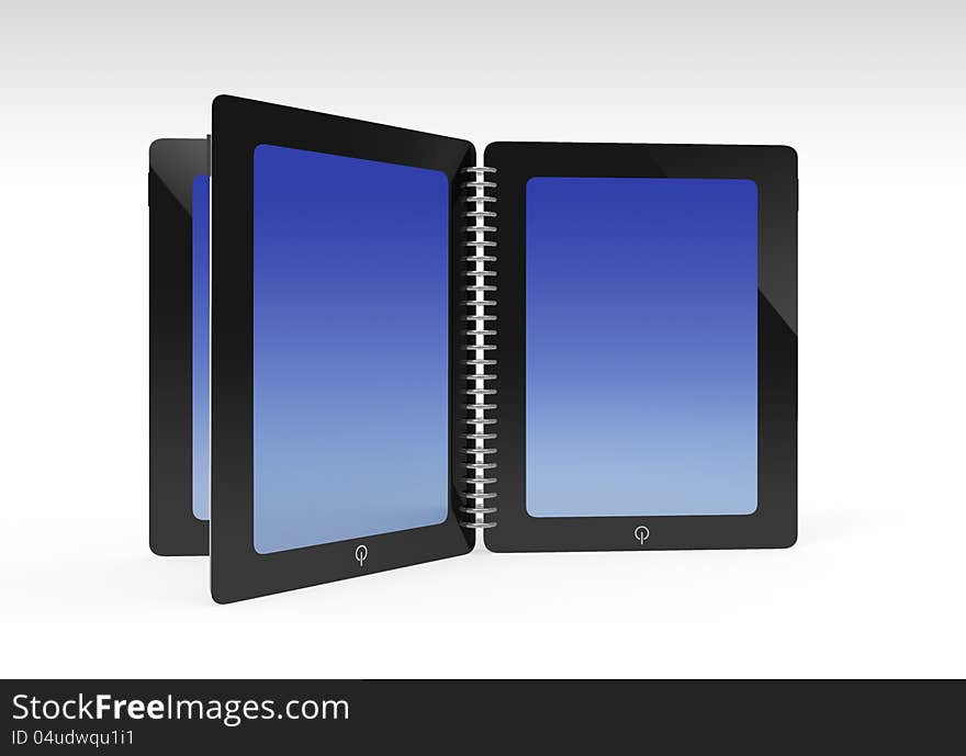 Tablet creative open same book concept