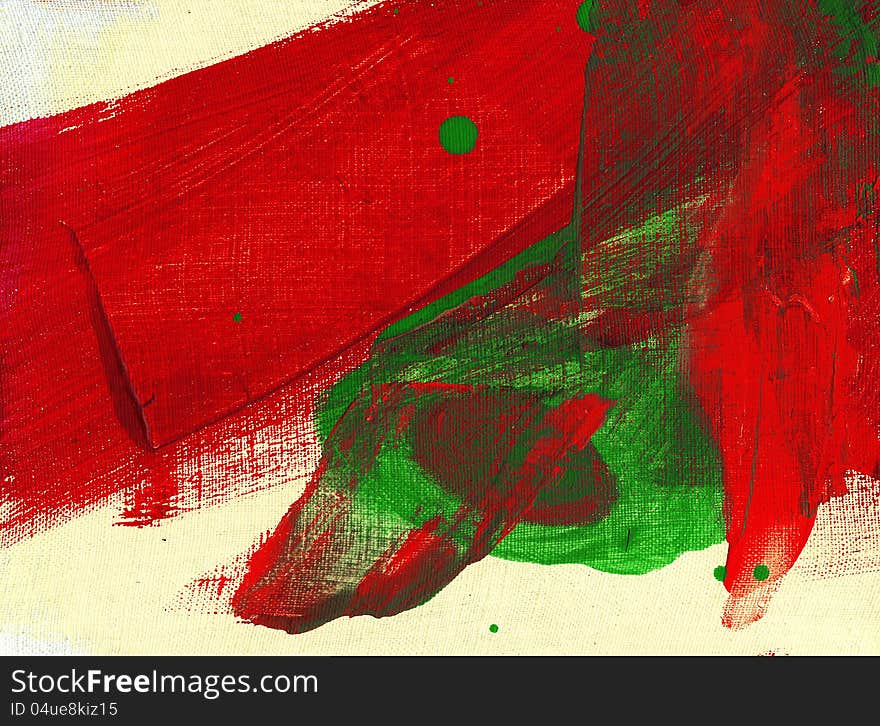 Red And Green Painting On Canvas