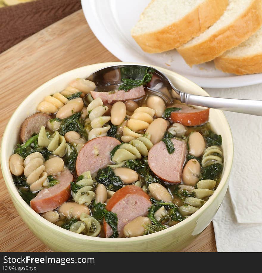 Kielbasa Spinach Soup