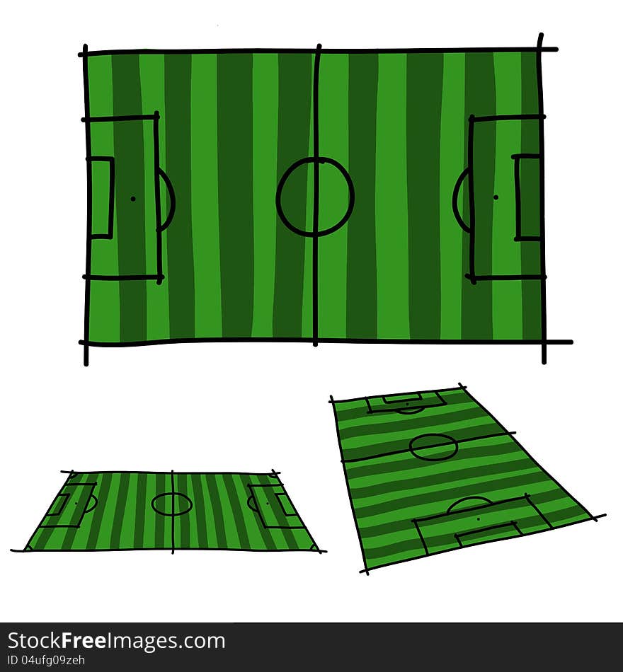 Hand Draw Soccer Field .