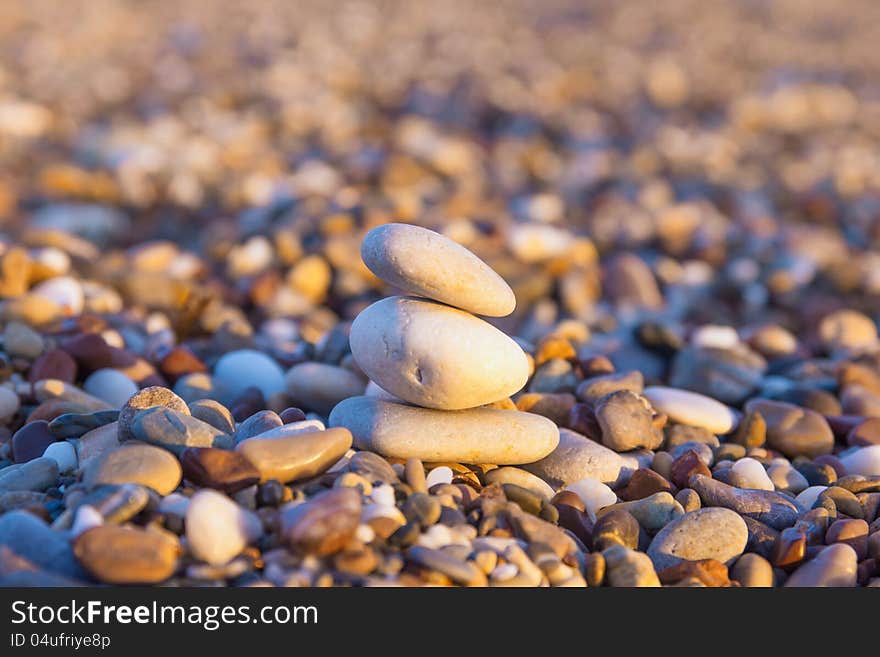 Pebbles on beach