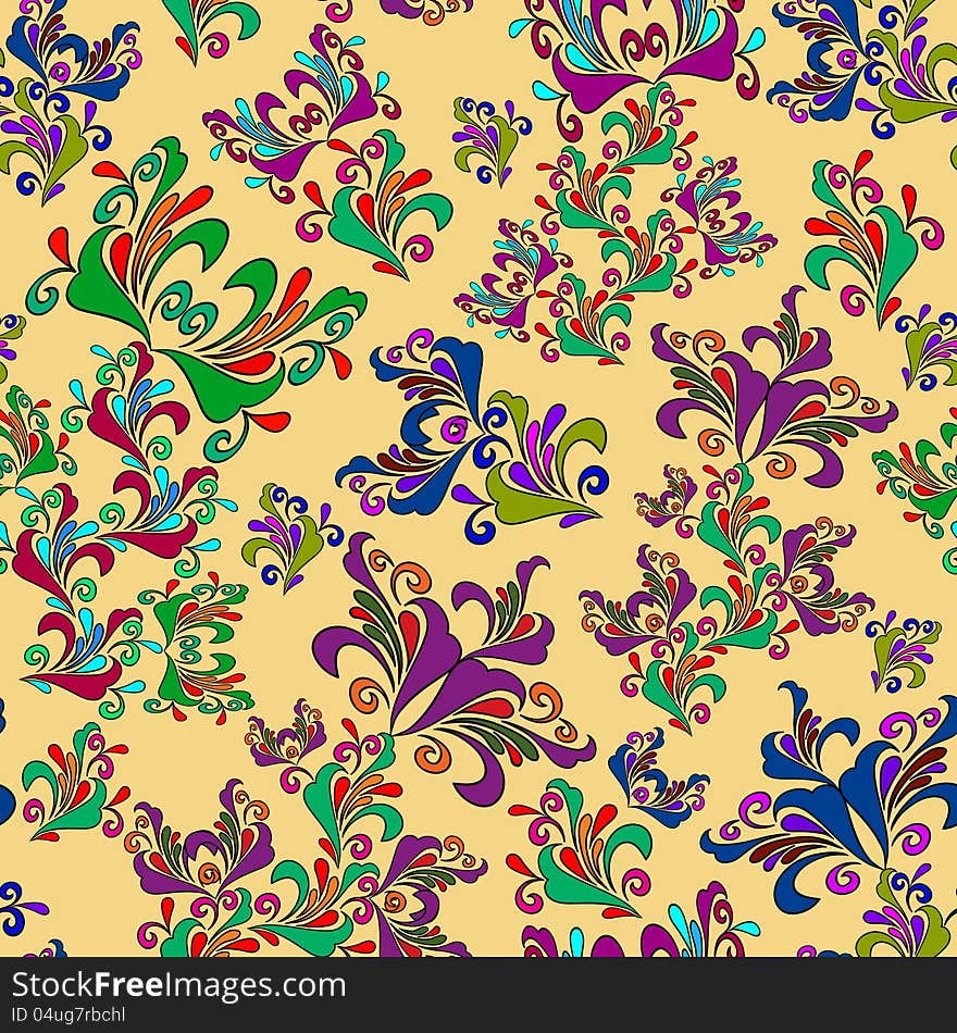 Graphic Element. Floral Seamless Texture.