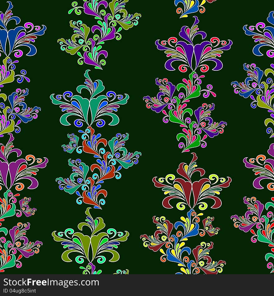 Graphic Element. Floral Seamless Texture.