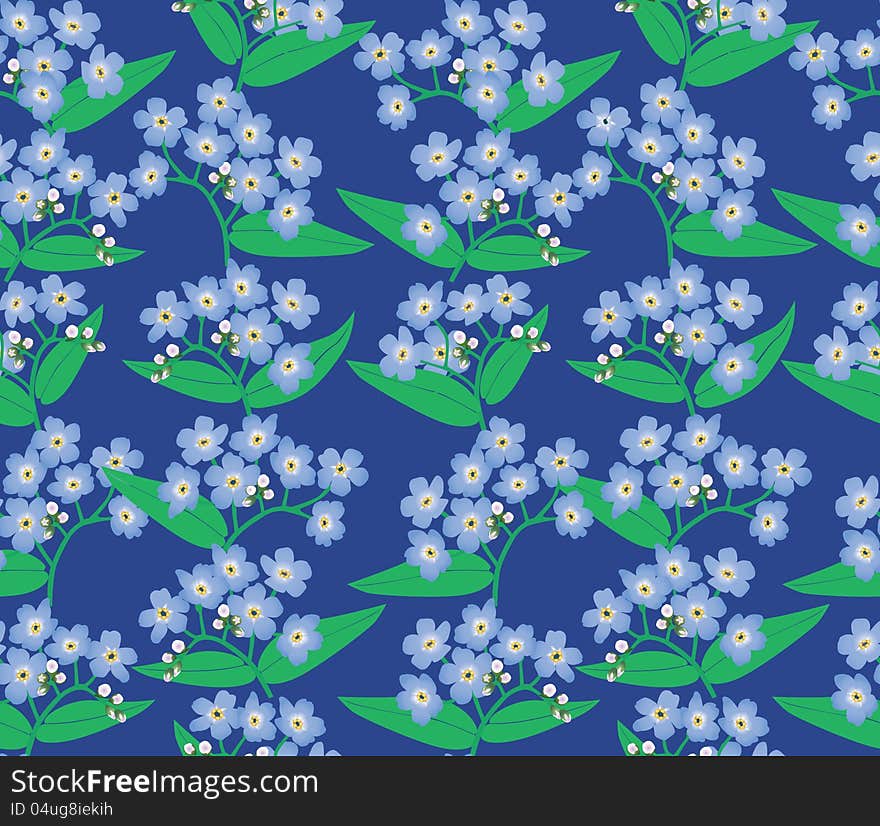 Seamless pattern background with blue flowers forget-me-not. Seamless pattern background with blue flowers forget-me-not