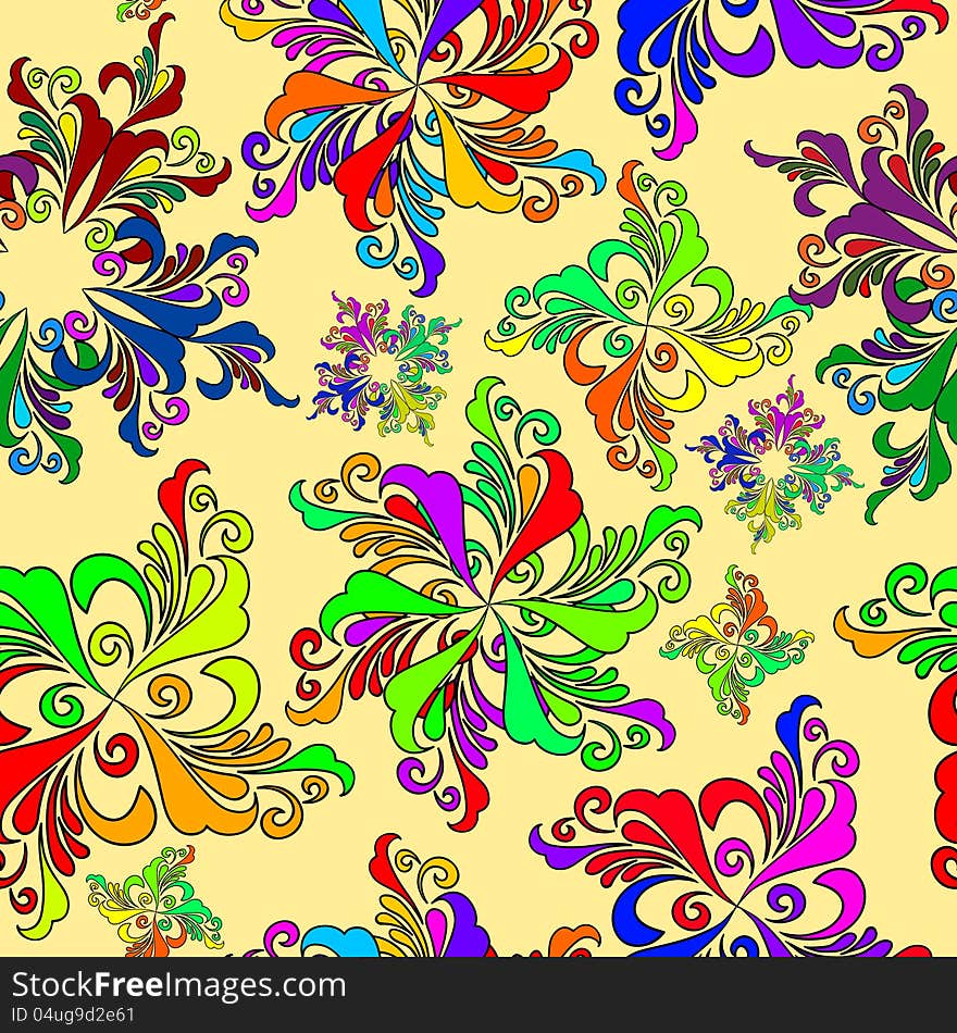 Graphic element. Floral seamless texture.