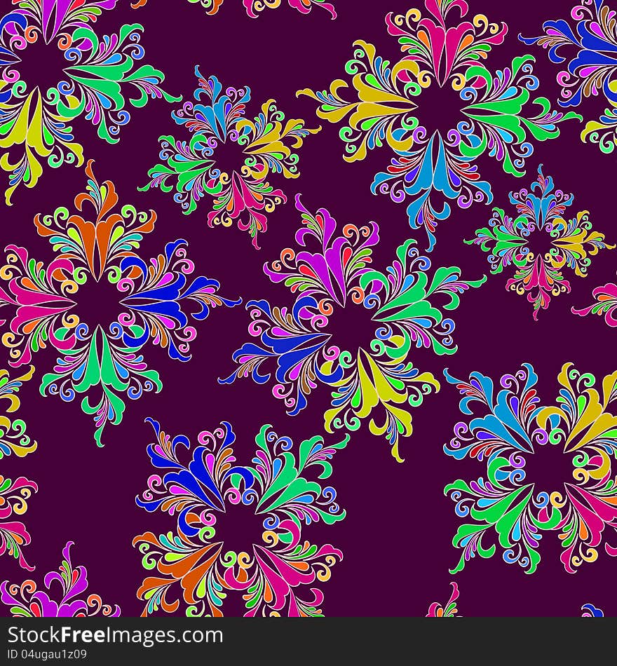 Graphic Element. Floral Seamless Texture.