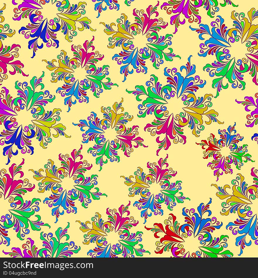 Graphic element. Floral seamless texture. Vector illustration.