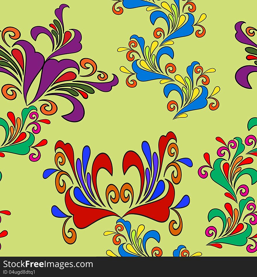 Graphic Element. Floral Seamless Texture.