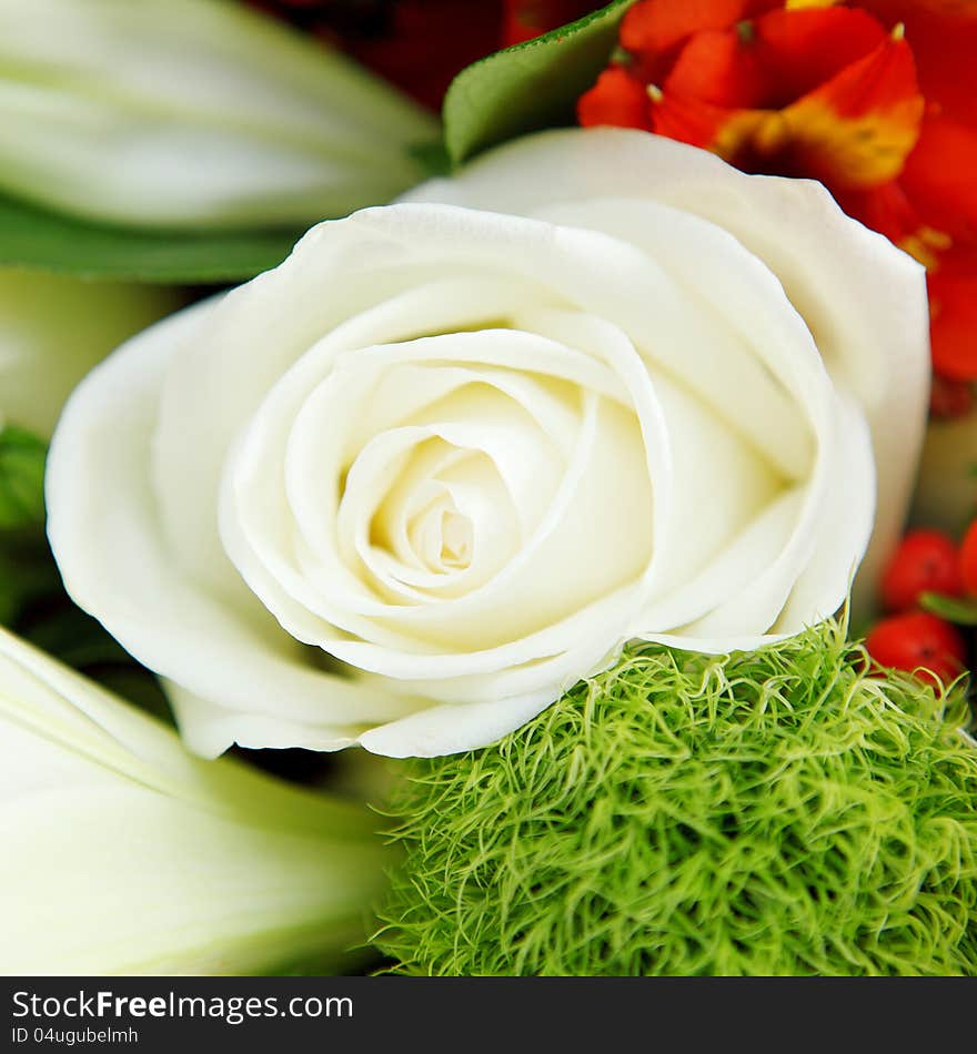 Close up of wedding bouquet