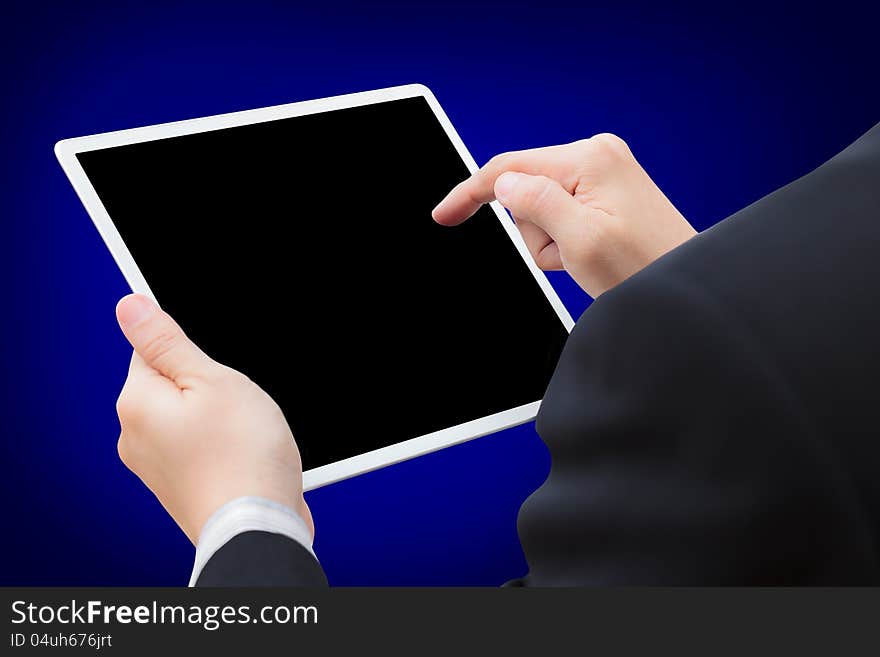 Businessman holding digital tablet