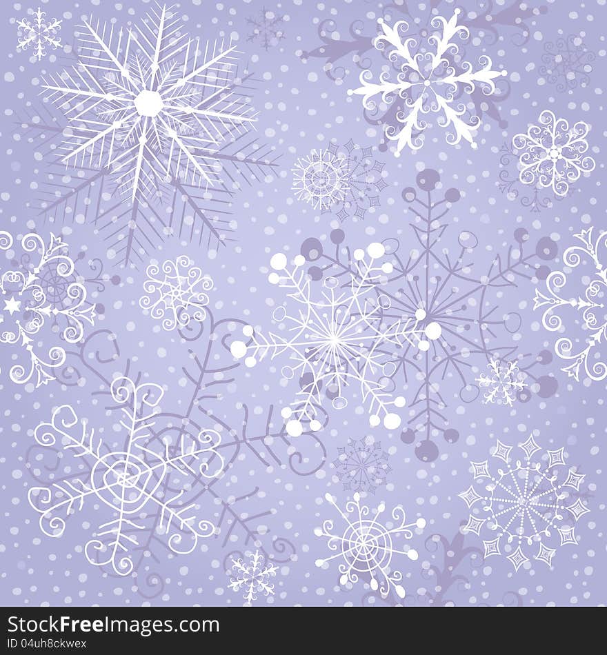 Christmas violet repeating pattern with snow and vintage snowflakes (vector Eps 10). Christmas violet repeating pattern with snow and vintage snowflakes (vector Eps 10)