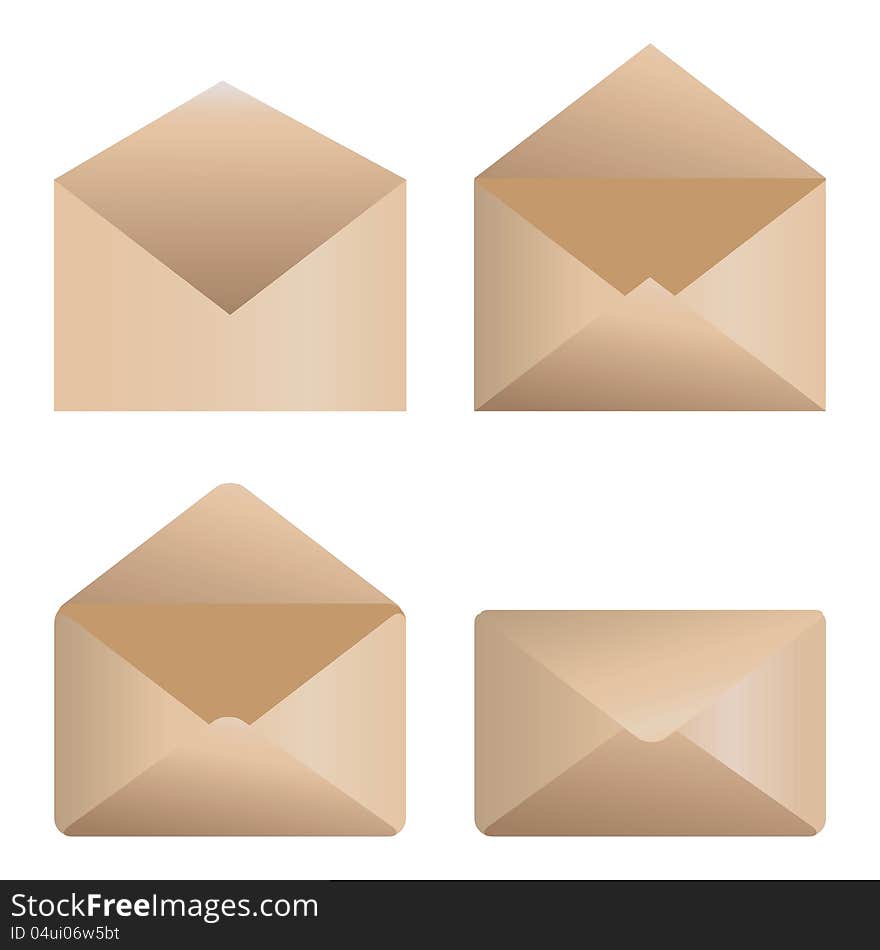 Web icons open and close envelopes on white background. Web icons open and close envelopes on white background.