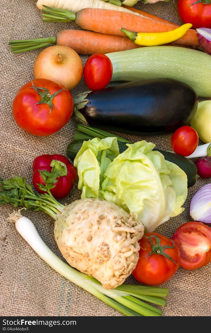 Fresh organic vegetables on the table