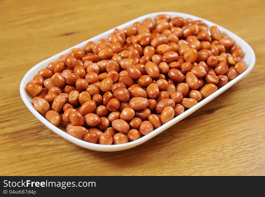 Chinese food - Fried peanuts in a plate