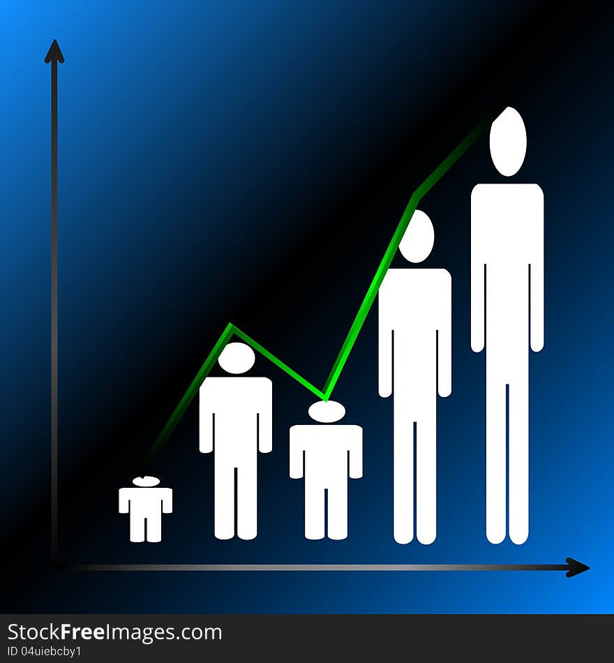 New chart with man symbols in dark tones