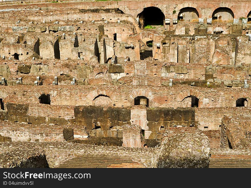 Ruins of the Colosseum arena, Rome, Italy