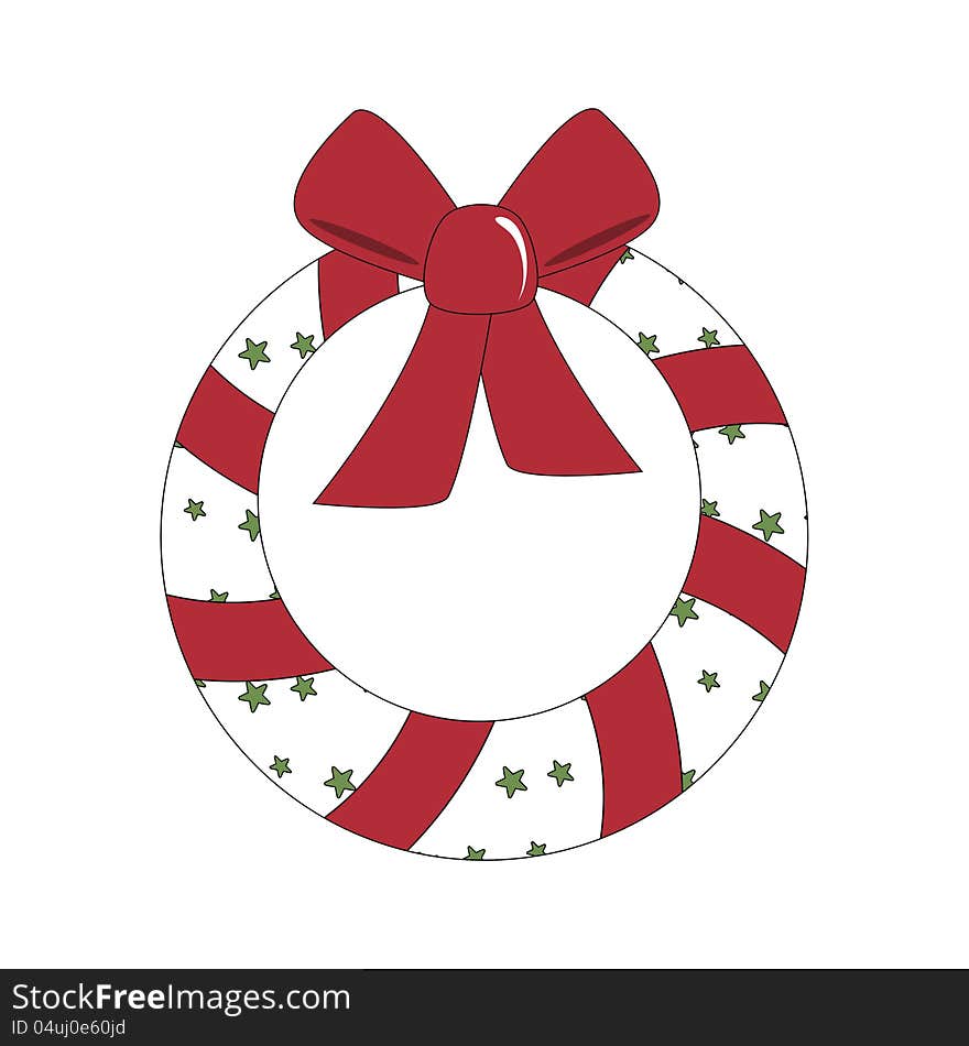 An illustration featuring a christmas wreath