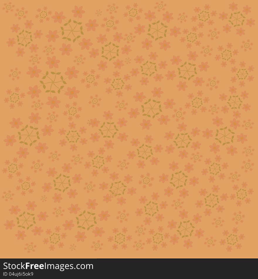 Illustration of Flower Texture Backgound with Retro style