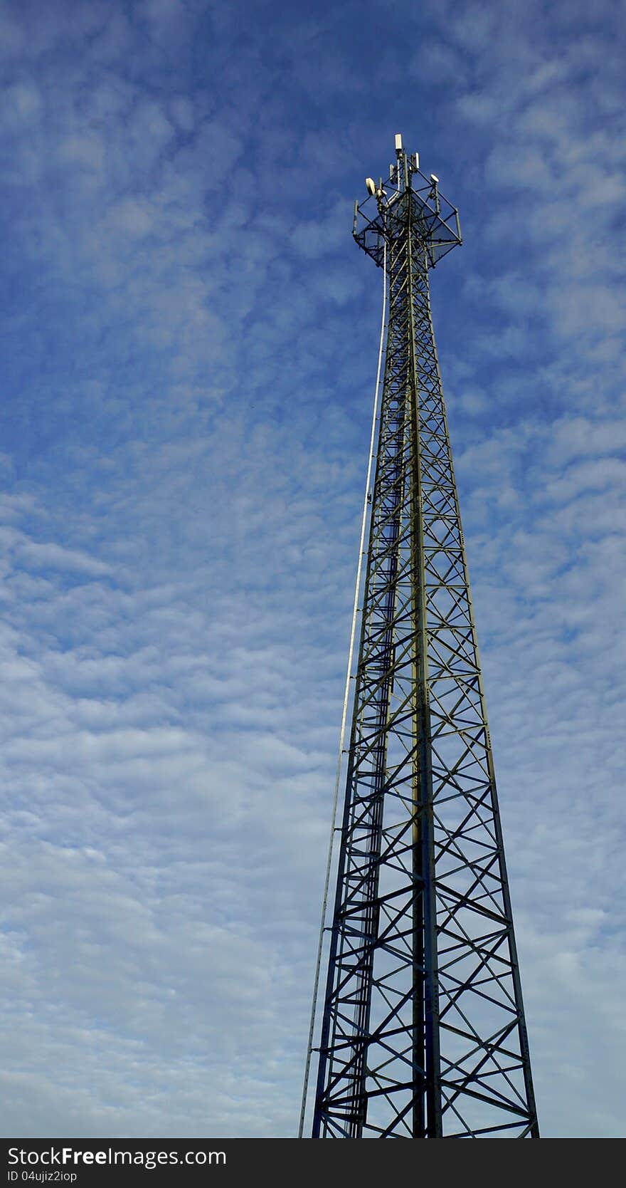 High tower for receiving and being dispatched by radio waves for mobile phones. High tower for receiving and being dispatched by radio waves for mobile phones