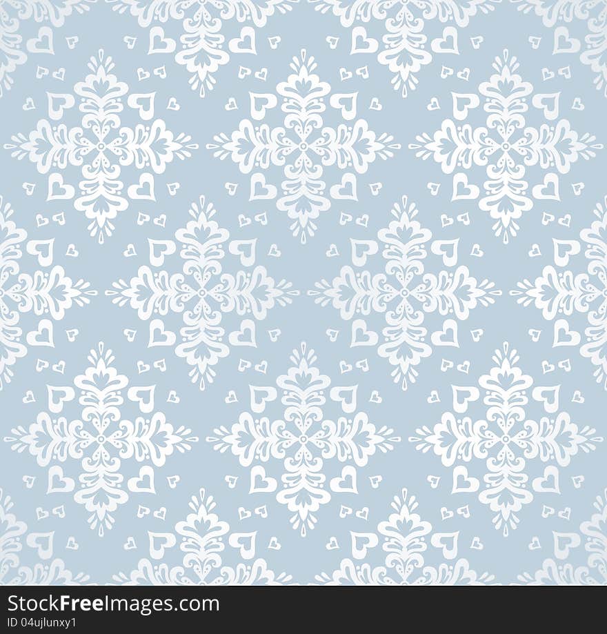 Seamless Snowflakes Vector Pattern