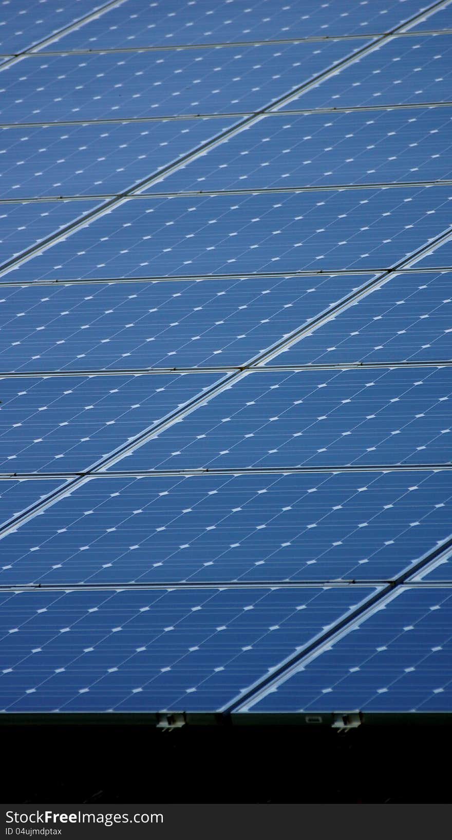 Solar panels on the roof of the building