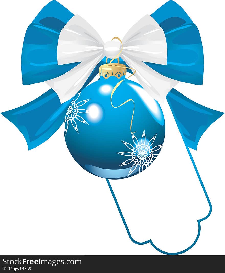 Blue bow with Christmas ball