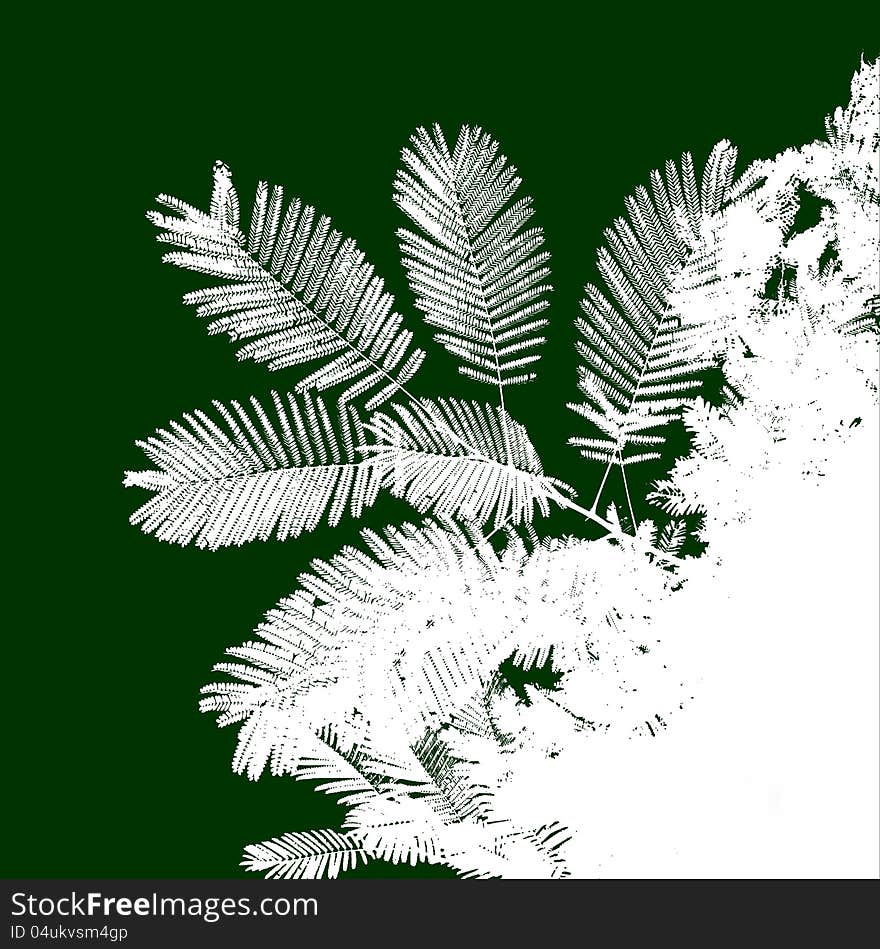 Leafs Silhouette on green background (Include Clipping Paths ready to use). Leafs Silhouette on green background (Include Clipping Paths ready to use)