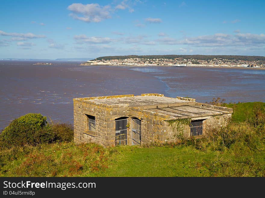 Weston-super-Mare coastline photographed from Brean Down Somerset. Weston-super-Mare coastline photographed from Brean Down Somerset