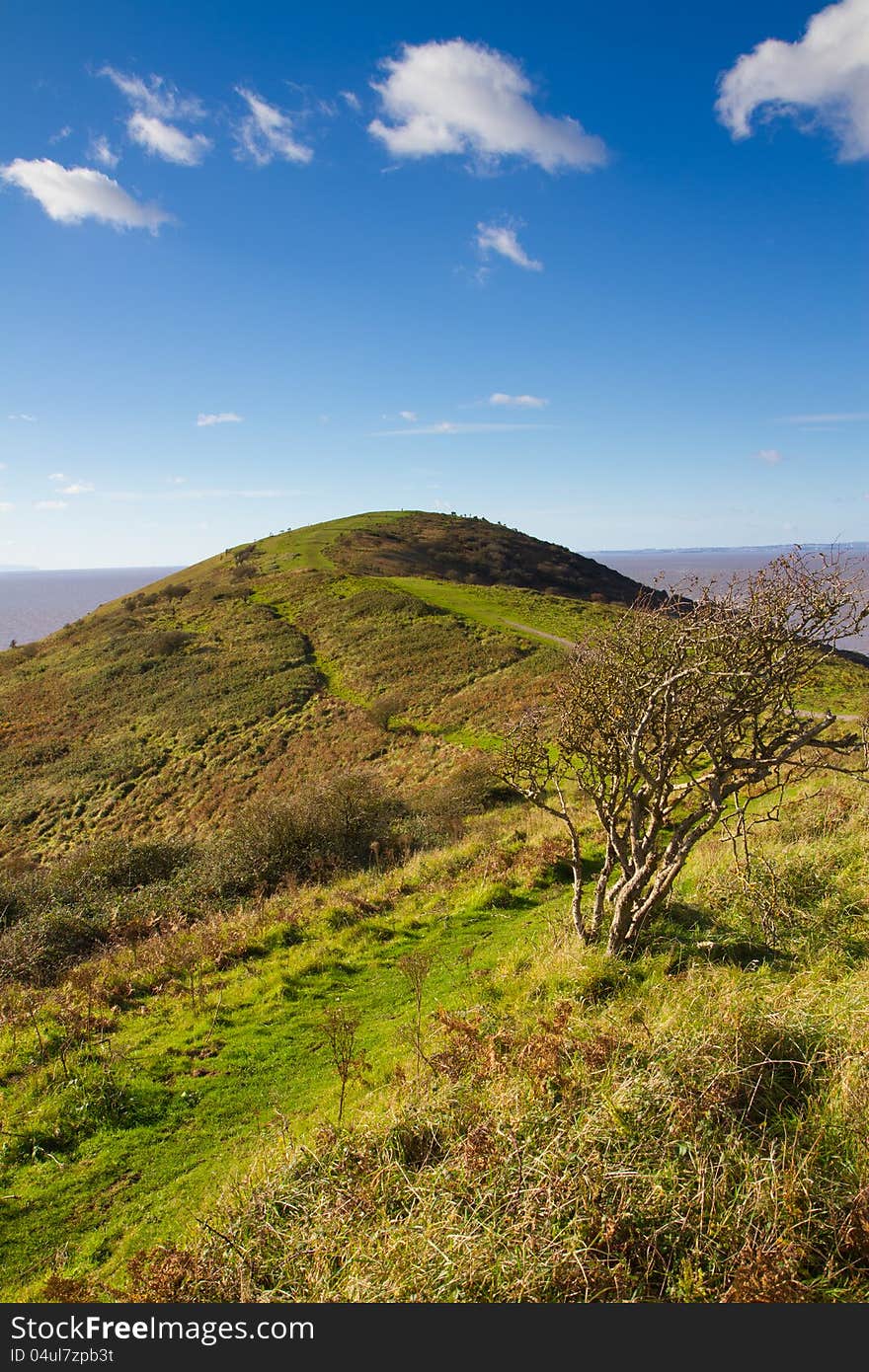 Brean Down Somerset walk to the fort on the end