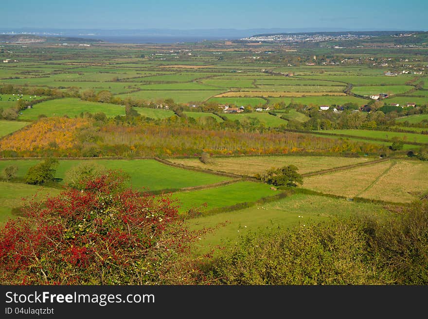 View from Brent Knoll towards Weston-super-Mare