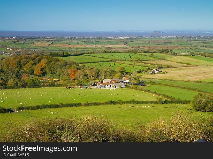 View from Brent Knoll towards Flat Holm