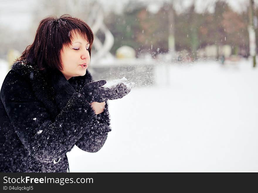 Girl And Snow