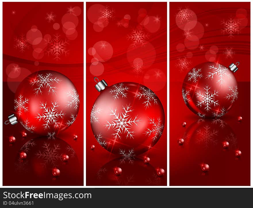 Christmas Balls With Beads In Red