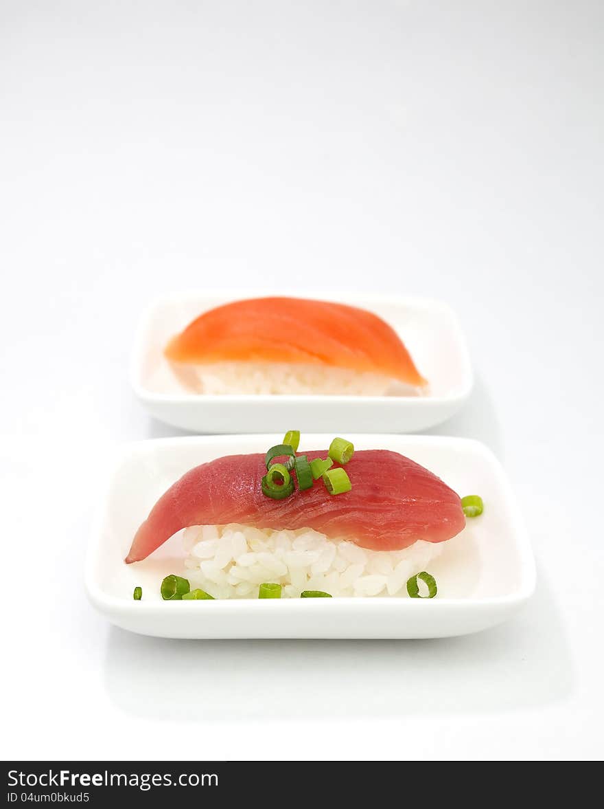 Sushi is Japanese food consisting of cooked vinegared rice combined with other ingredients  usually raw fish or other seafood. Sushi is Japanese food consisting of cooked vinegared rice combined with other ingredients  usually raw fish or other seafood.